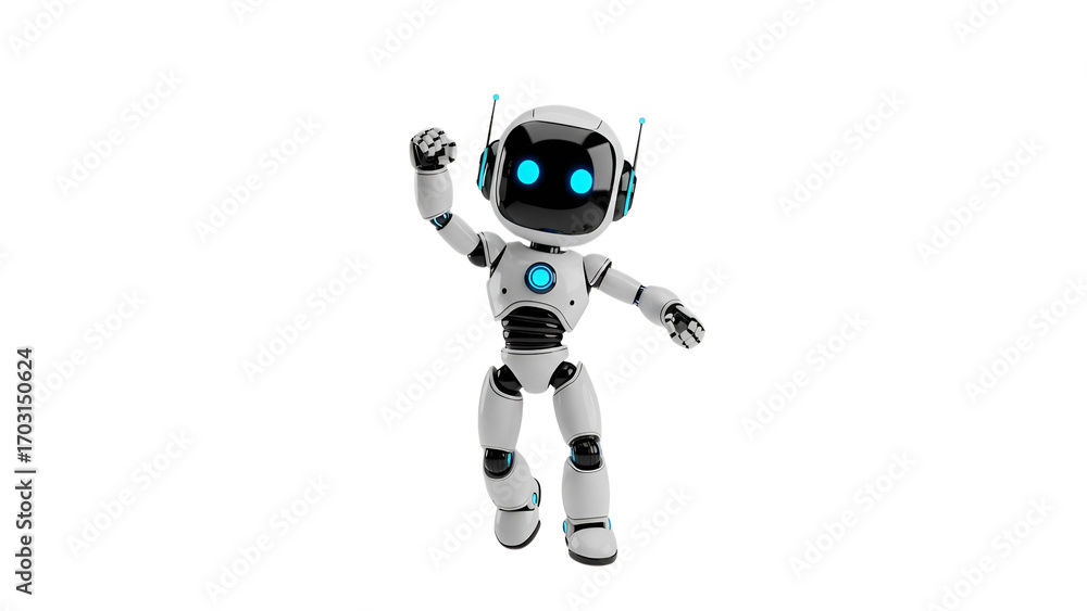 Fototapete white robot illustration ai technology future automation android robotics artificial intelligence de