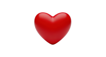 Red heart symbol of love and romance isolated PNG with Transparent Background