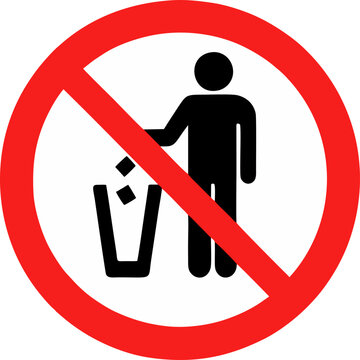 Tidy man symbol, don't trash icon, keep clean, throw away careful and simple flat symbol 