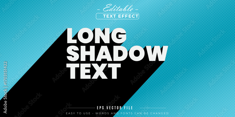 Poster long shadow text editable text effect.