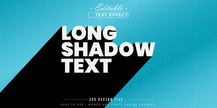 Long shadow text editable text effect.