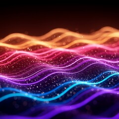 Neon Wave: Glowing Particle Dreamscape