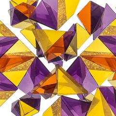 Geometric Jewel Tones: A 3D Render of Translucent Prisms
