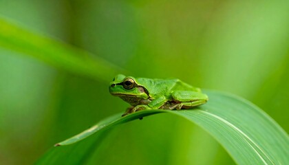 Small green frog on a leaf