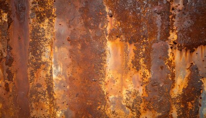 Rustic Brown and Orange Metal Texture with Rust