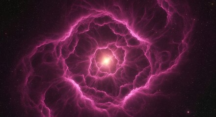 Naklejka premium Cosmic Nebula, Purple Galaxy, Starburst, Space Background, Abstract Art, Celestial, Energy, Universe, Astronomy, Science Fiction, Fantasy, Galactic, Deep Space, Pink Nebula, Spiral Galaxy, Stella