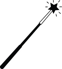 Magical star wand icon sparkle concept enchantment fantasy celebration graphic element vector