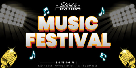 Editable text effect music festival theme.