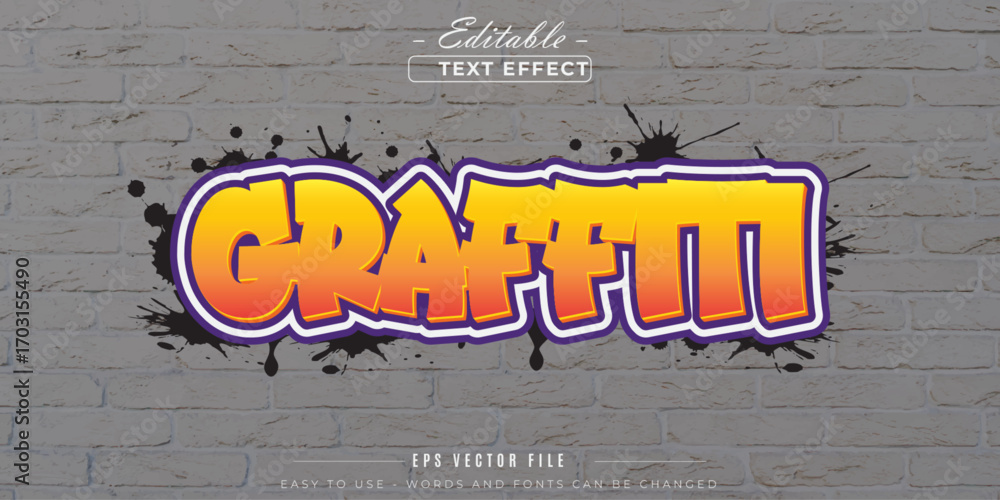 Poster graffiti text style editable text effect.