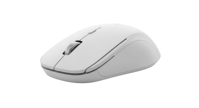 White Wireless Computer Mouse Product Shot Isolated on Clean White Background