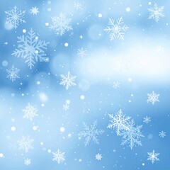 Snowflake Pattern on Soft Blue Gradient Background for Winter Holidays