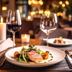 Gourmet dinner setting