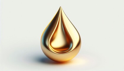 Fototapeta premium Realistic golden water drops on a white background.