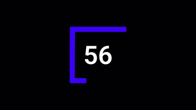 Timer Countdown With Square Blue Line