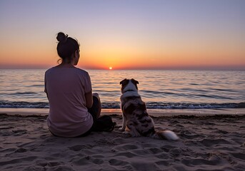 Sunset Serenity: Beachside Companionship