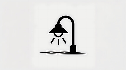 Minimalist Black and White Street Lamp Icon