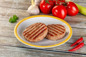 Grilled tuna steak fillet medallion