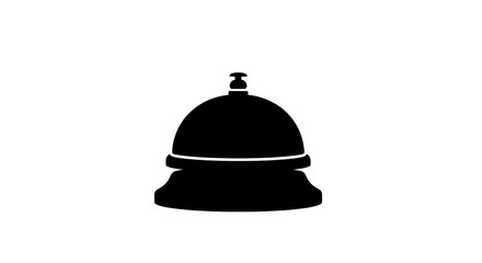 A simple, solid black icon depicts a classic hotel reception bell.