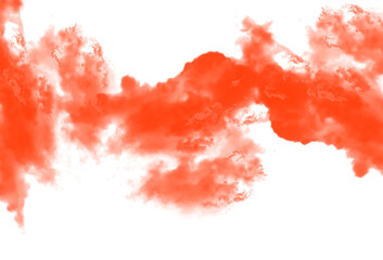 Colorful clouds fluffy cutout. Smoke gas fog vapour isolated on transparent background 