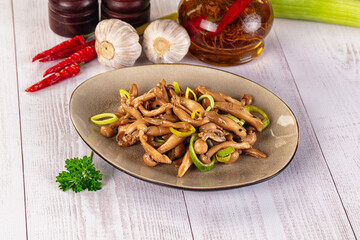 Asian cuisine roasted enoki mushrooms