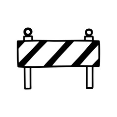 Barricade doodle vector icon