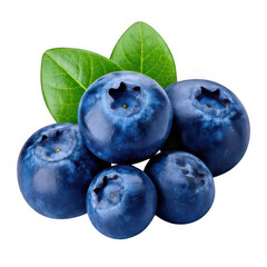 Obraz premium closeup of fresh blueberries isolated on white or transparent