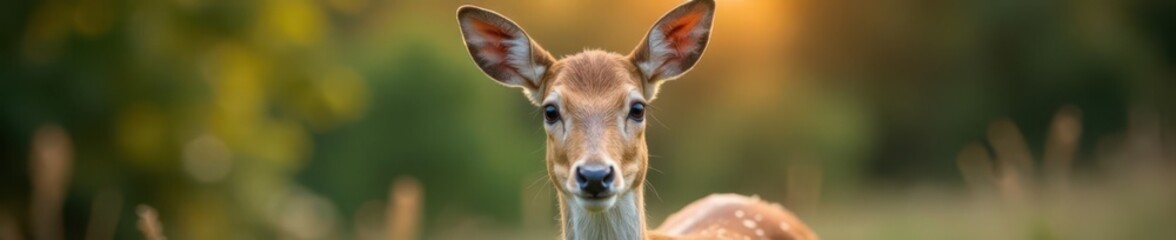 Fototapeta premium Pale deer close-up, soft focus, delicate features, ruminant, ungulate, pale