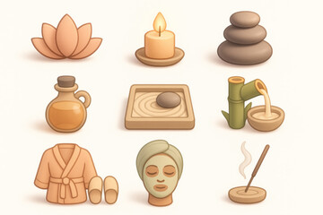 Spa and Wellness Icons Set