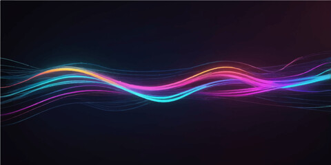 Abstract colourful blue background with flowing lines and dynamic wave patterns © RD Visuals