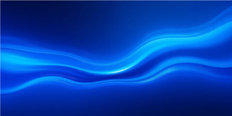 Abstract blue background with flowing wave design and digital lines