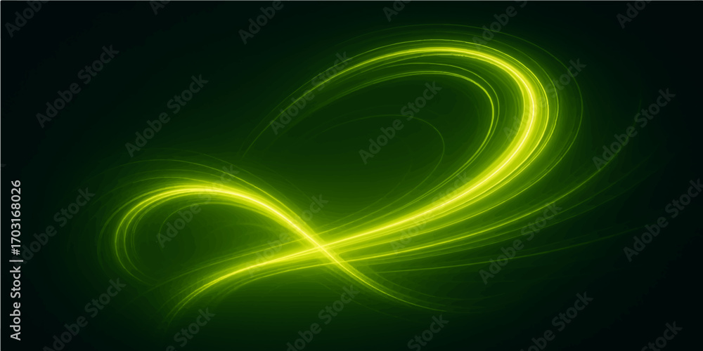 Aufkleber abstract glowing green and blue lines with a futuristic fractal wave design create an energetic and 