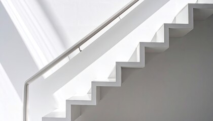 White Staircase with Soft Light and Shadows