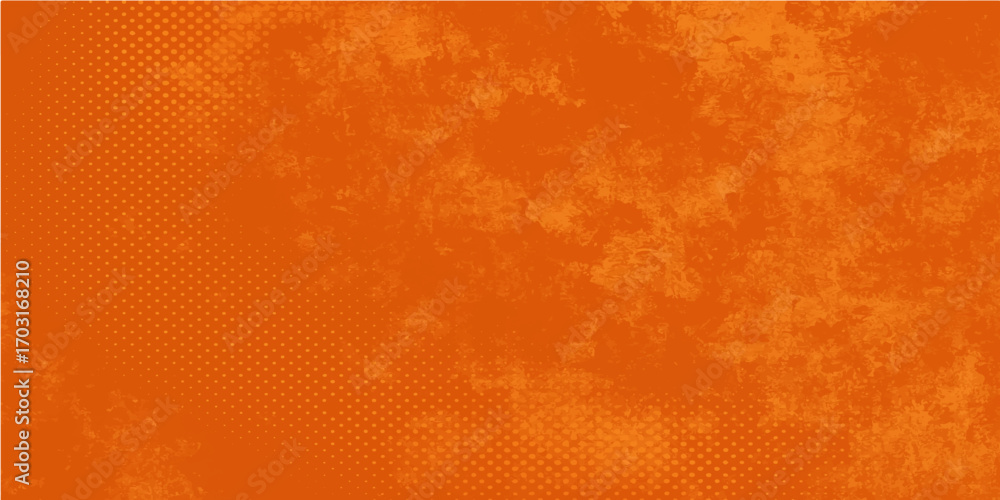 Poster grunge orange textured background with vintage pattern and seamless design elements