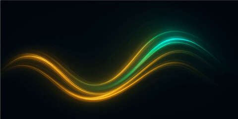 Glowing abstract blue background with flowing light lines and wave patterns