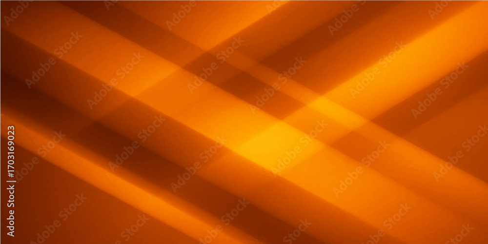 Poster abstract orange and yellow vector background with bright waves and light texture