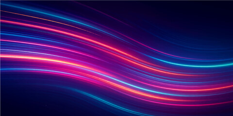 Abstract colourful blue background with flowing lines and glowing light design