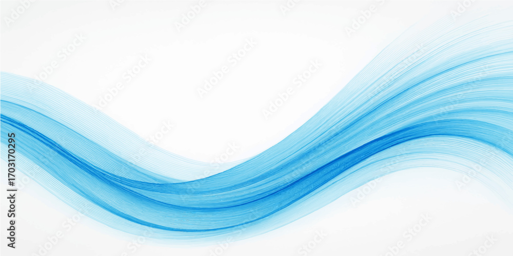 Poster blue abstract wave background with flowing lines and digital design elements