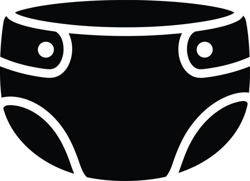 Simple flat icon graphic of a modern baby diaper for children care product design vector