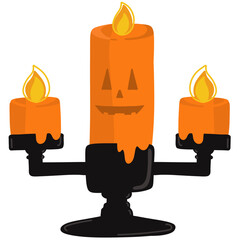 Orange Halloween Candle stick