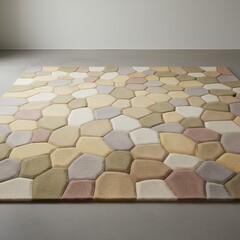 Obraz premium Textured Stone Rug, Modern Abstract Carpet Design, Neutral Earth Tones, Home Decor, Interior Design, Floor Covering
