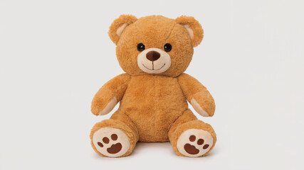 Snuggly brown teddy bear sitting upright, perfect for childhood, love, or friendship concepts
