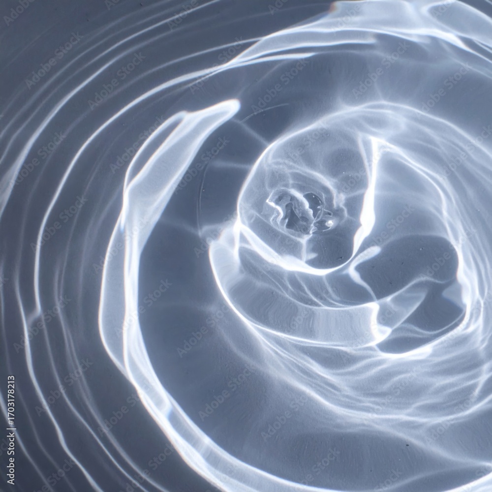 Poster abstract circular water ripple texture with light refractions on gray concrete surface