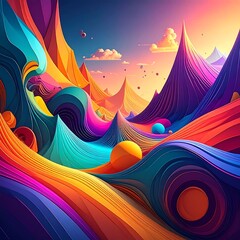 Colorful, abstract landscape