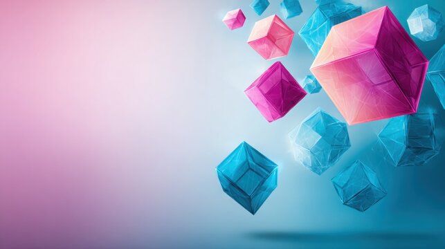 conceptual. Abstract data visualization as a colorful particle cloud, representing modern tech concepts. product launch decks.