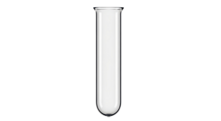 Empty laboratory test tube isolated PNG with Transparent Background