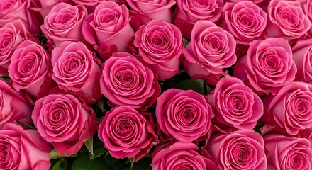 Obraz premium Close up of many pink roses in full bloom.