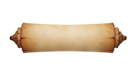 Old parchment scroll paper texture isolated PNG with Transparent Background