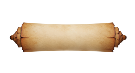 Old parchment scroll paper texture isolated PNG with Transparent Background
