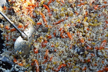 close up of knitting needles