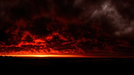 Obraz premium angle. Dramatic sunrise and sunset sky with vibrant clouds, showcasing warm and cool color contrasts in a panoramic view. inspiring travel planning.